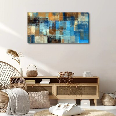 Abstract mosaic of blue tones Print on canvas