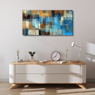 Abstract mosaic of blue tones Print on canvas