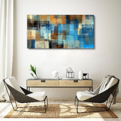 Abstract mosaic of blue tones Print on canvas