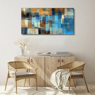 Abstract mosaic of blue tones Print on canvas