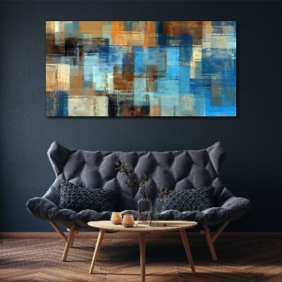 Abstract mosaic of blue tones Print on canvas