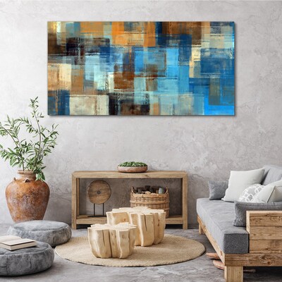 Abstract mosaic of blue tones Print on canvas