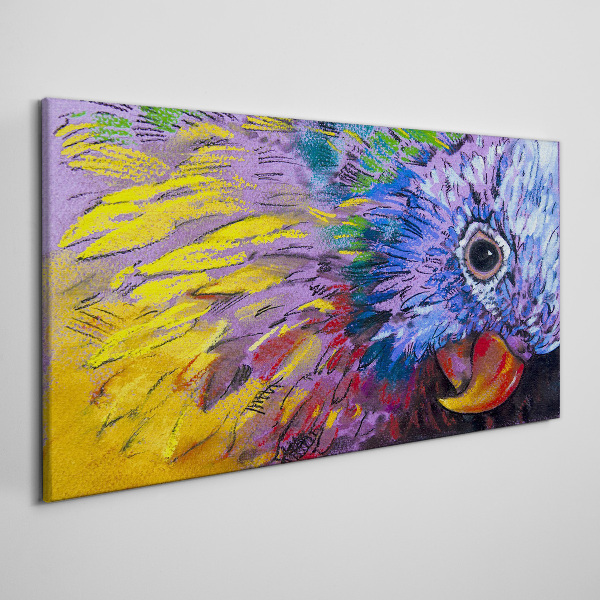 Colorful portrait of a parrot Print on canvas