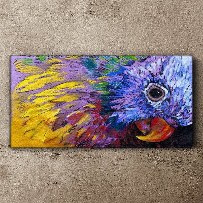 Colorful portrait of a parrot Print on canvas