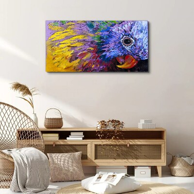 Colorful portrait of a parrot Print on canvas