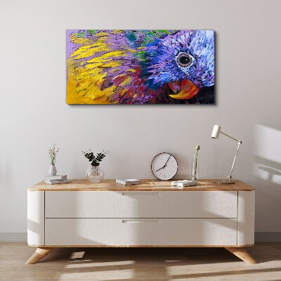 Colorful portrait of a parrot Print on canvas