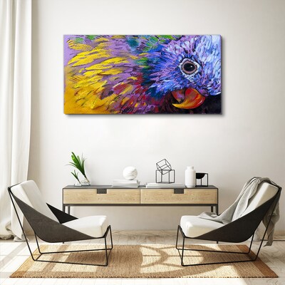 Colorful portrait of a parrot Print on canvas