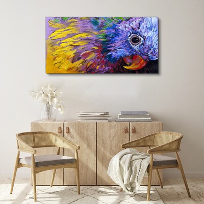 Colorful portrait of a parrot Print on canvas