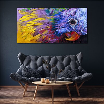 Colorful portrait of a parrot Print on canvas