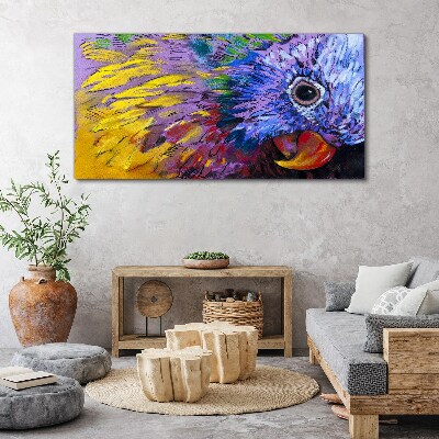 Colorful portrait of a parrot Print on canvas