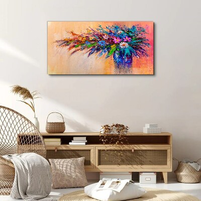 Colorful Flowers in a Vase Print on canvas
