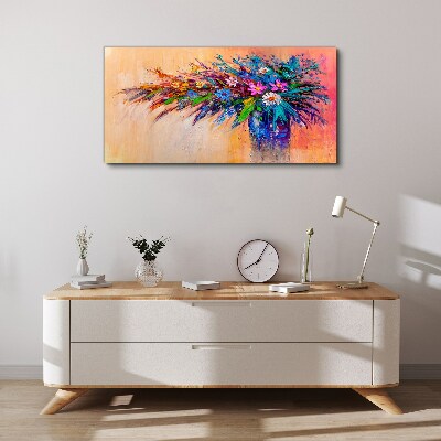 Colorful Flowers in a Vase Print on canvas