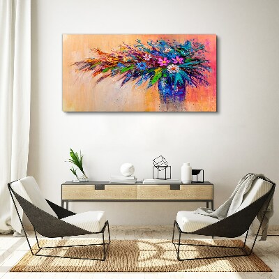 Colorful Flowers in a Vase Print on canvas