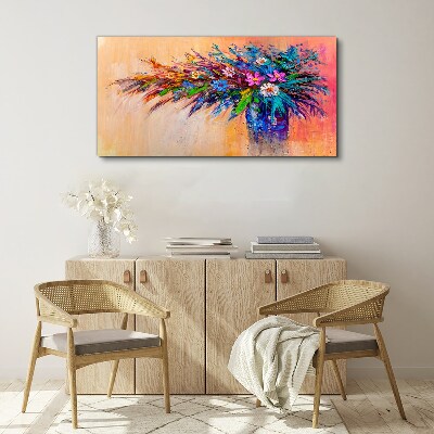 Colorful Flowers in a Vase Print on canvas