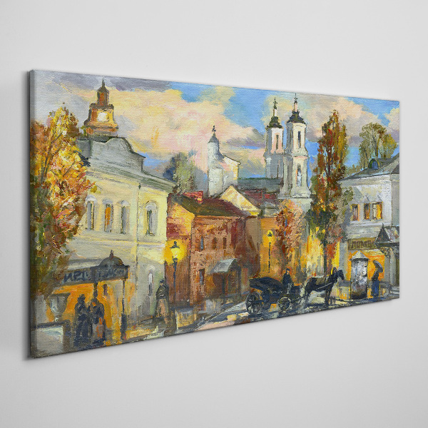 A charming street in autumn scenery Print on canvas