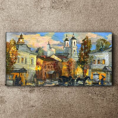 A charming street in autumn scenery Print on canvas