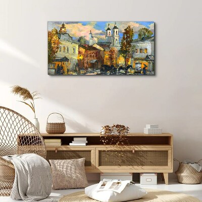 A charming street in autumn scenery Print on canvas