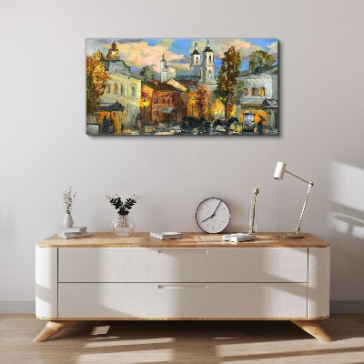 A charming street in autumn scenery Print on canvas