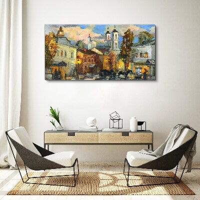 A charming street in autumn scenery Print on canvas