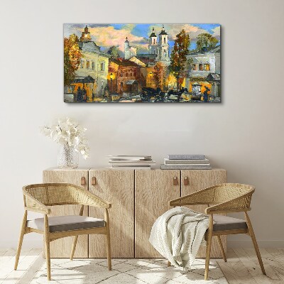 A charming street in autumn scenery Print on canvas