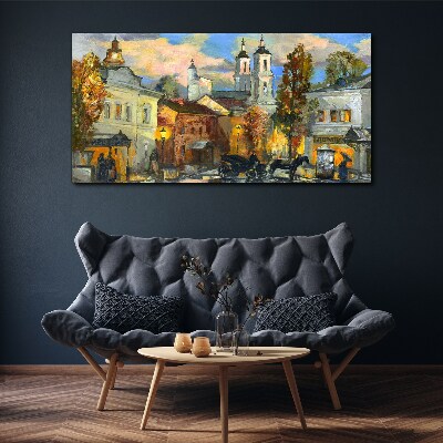A charming street in autumn scenery Print on canvas