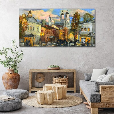A charming street in autumn scenery Print on canvas