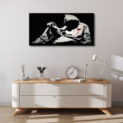 Man with a knife Banksy Canvas wall art