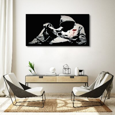 Man with a knife Banksy Canvas wall art