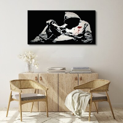 Man with a knife Banksy Canvas wall art