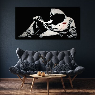 Man with a knife Banksy Canvas wall art