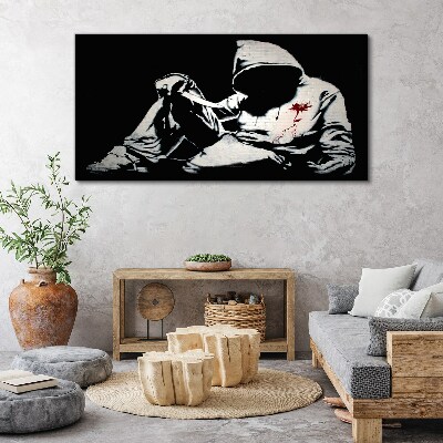 Man with a knife Banksy Canvas wall art