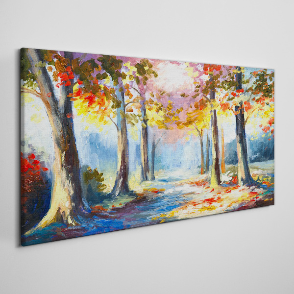 Forest leaves nature path Canvas Wall art