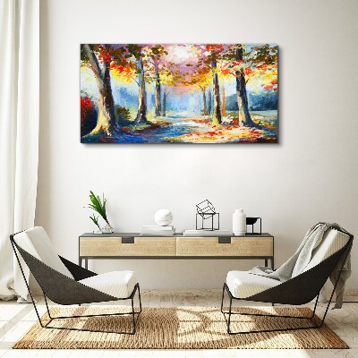 Autumn alley Print on canvas