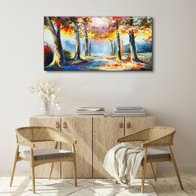 Autumn alley Print on canvas