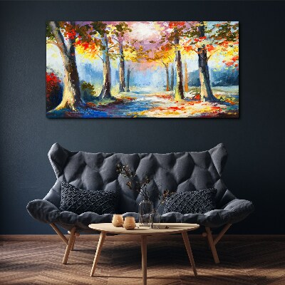 Forest leaves nature path Canvas Wall art