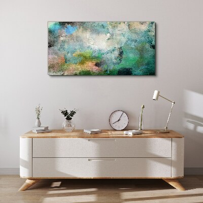 Abstract composition in shades of green Print on canvas