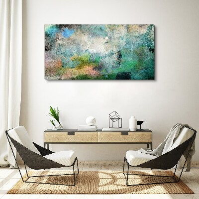 Abstract composition in shades of green Print on canvas
