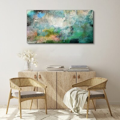 Abstract composition in shades of green Print on canvas