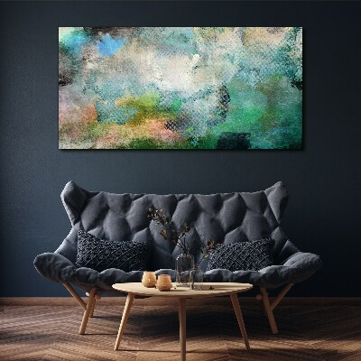 Abstract composition in shades of green Print on canvas
