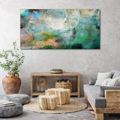 Abstract composition in shades of green Print on canvas