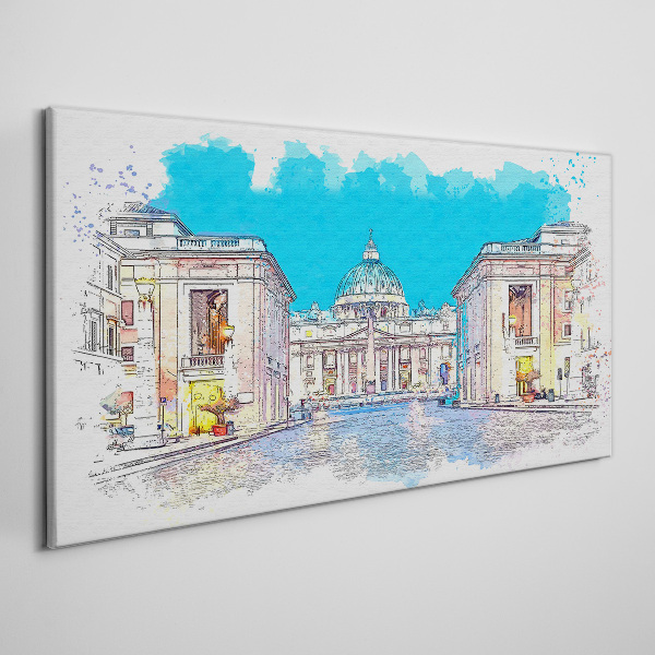 Vatican in watercolor colors Print on canvas