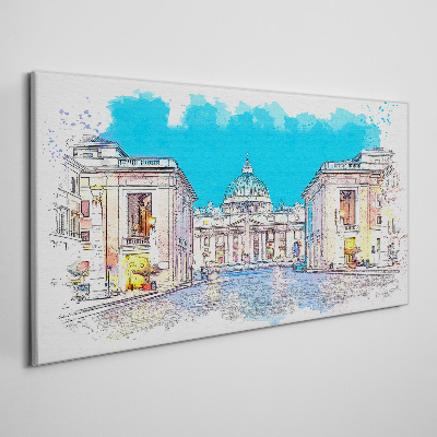 Vatican in watercolor colors Print on canvas