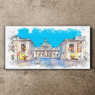 Vatican in watercolor colors Print on canvas