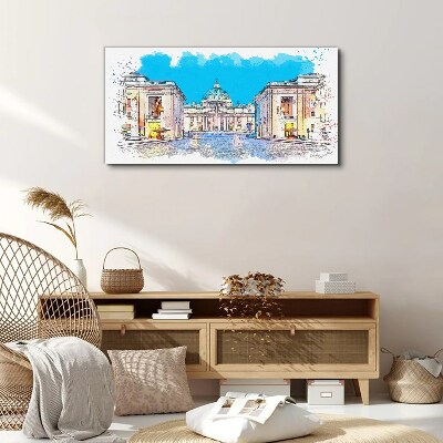 Vatican in watercolor colors Print on canvas