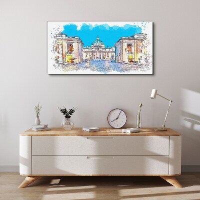 Vatican in watercolor colors Print on canvas