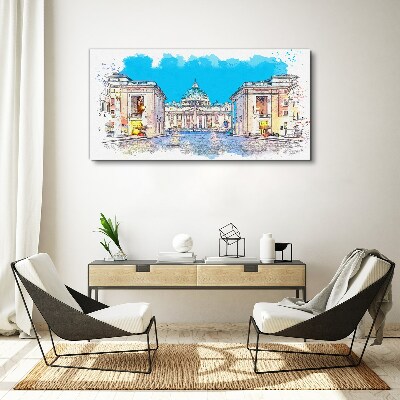 Vatican in watercolor colors Print on canvas