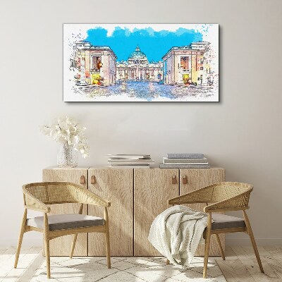 Vatican in watercolor colors Print on canvas