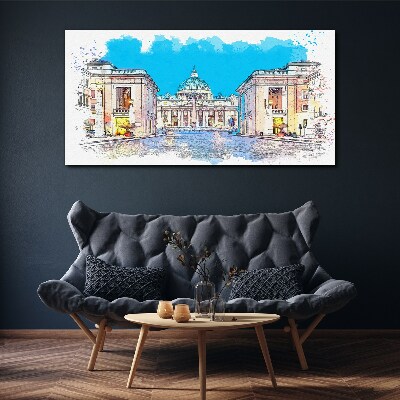 Vatican in watercolor colors Print on canvas