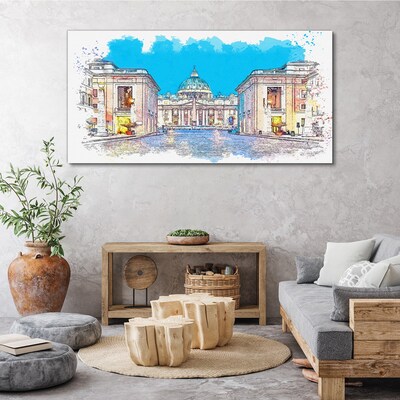 Vatican in watercolor colors Print on canvas