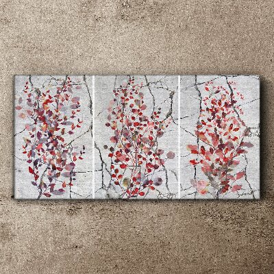 Autumn leaves on a marble background Print on canvas